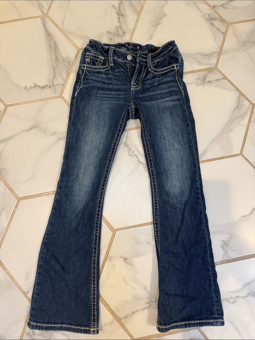 Miss Me Girls Dark Blue Bootcut Jeans